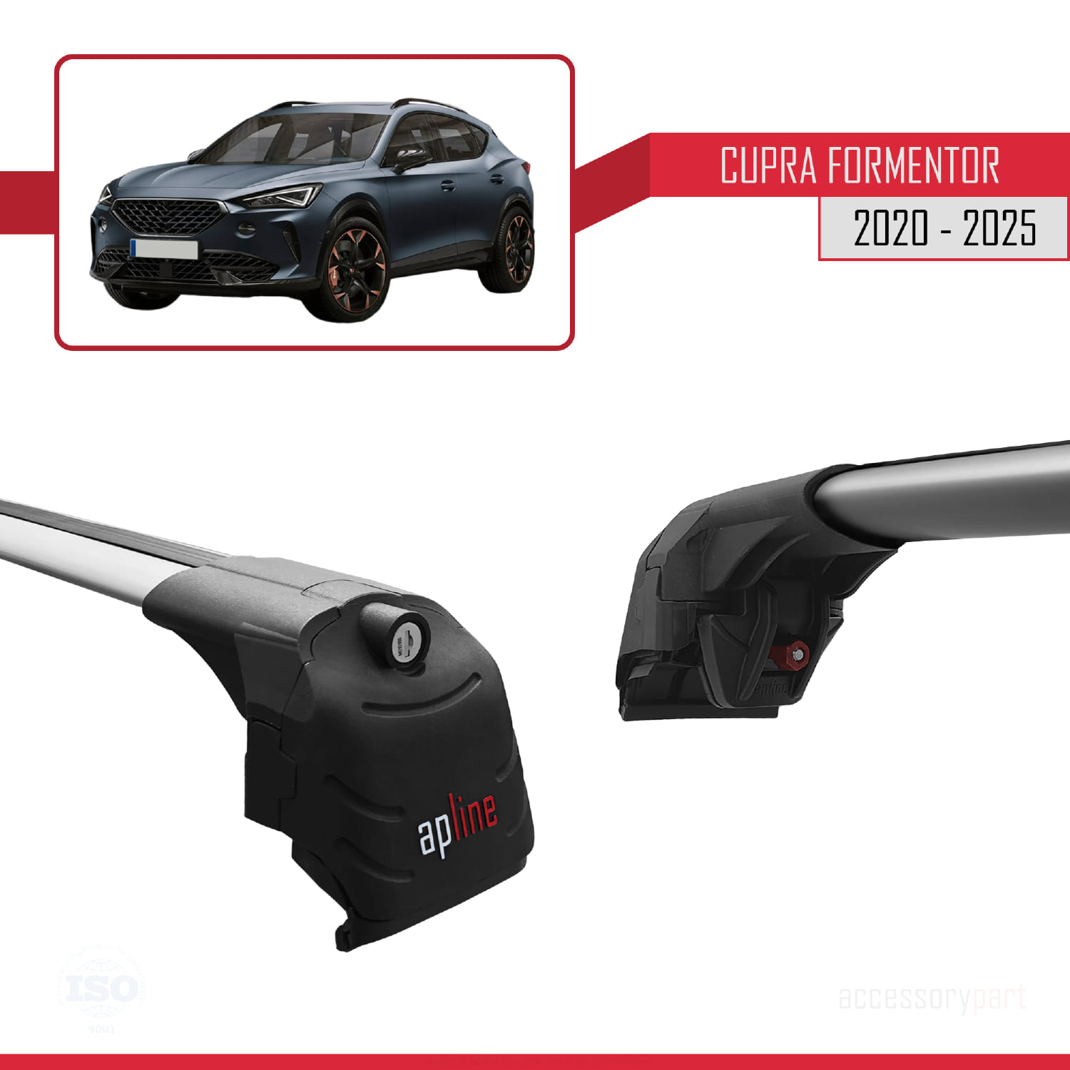 Cupra Formentor 2020 ve Sonrası ile Uyumlu ACE-2 Ara Atkı Tavan Barı Gri 2 Adet - Görsel 3