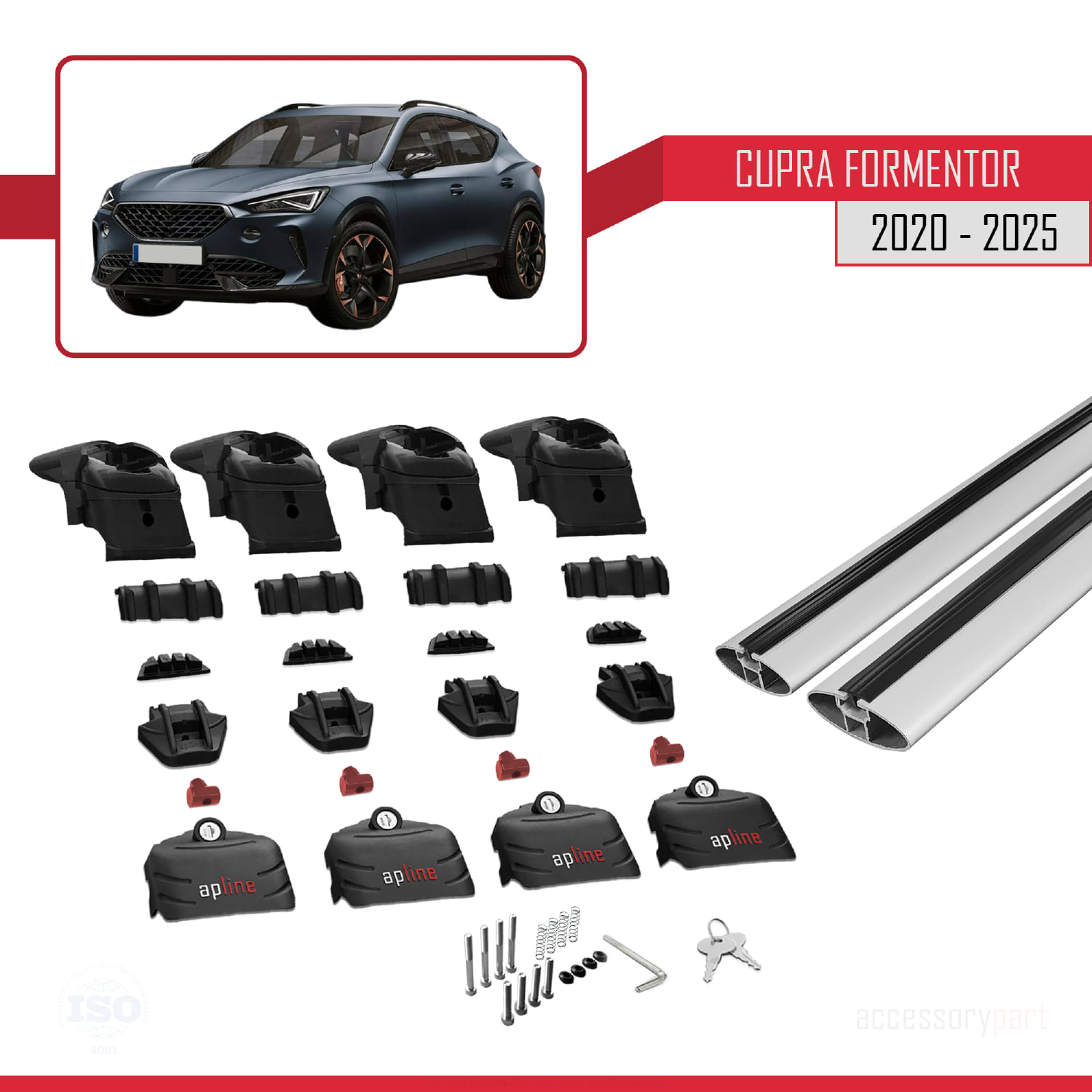 Cupra Formentor 2020 ve Sonrası ile Uyumlu ACE-2 Ara Atkı Tavan Barı Gri 2 Adet - Görsel 5