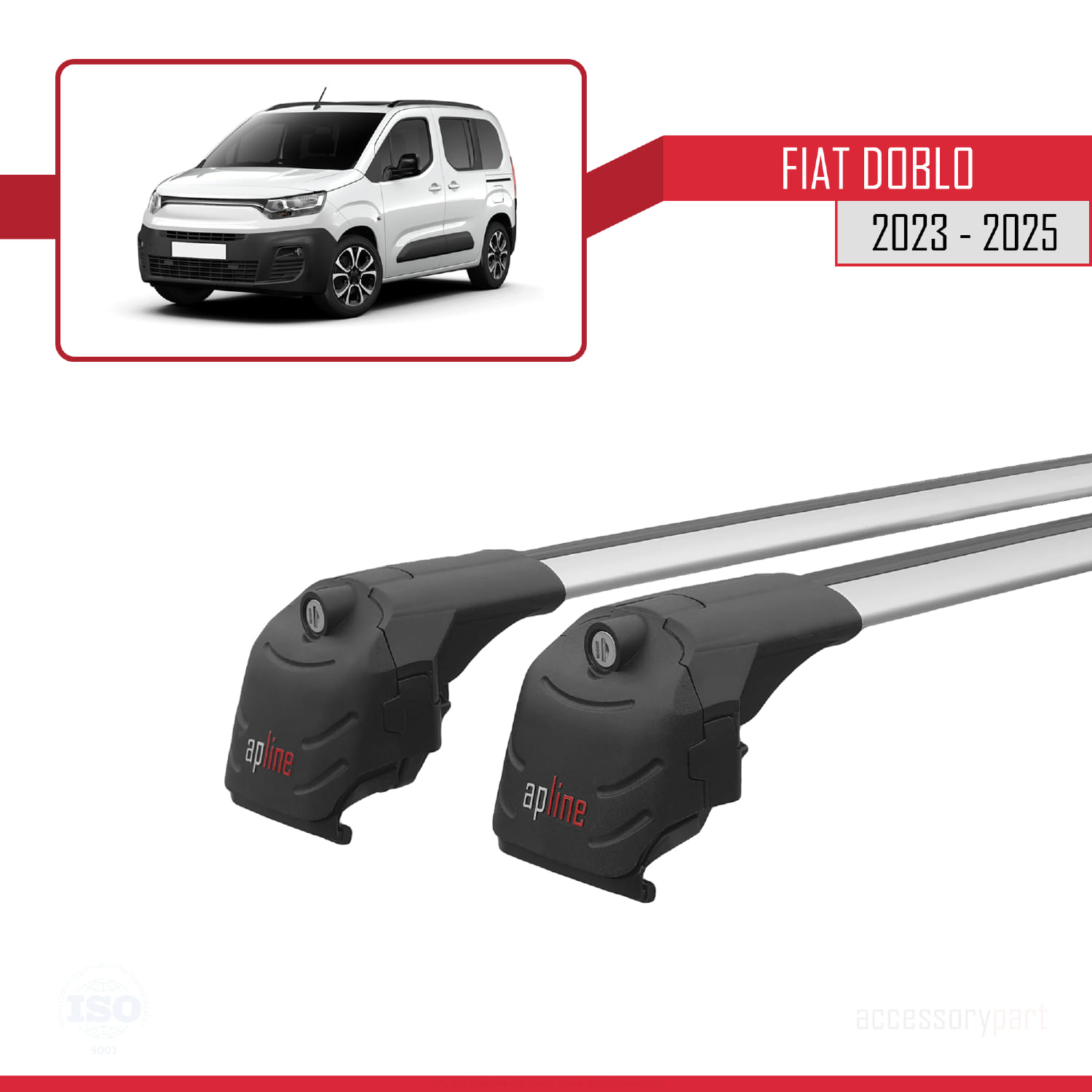 Fiat Doblo 3 2023 ve Sonrası ile Uyumlu ACE-2 Ara Atkı Tavan Barı Gri 2 Adet - Görsel 10