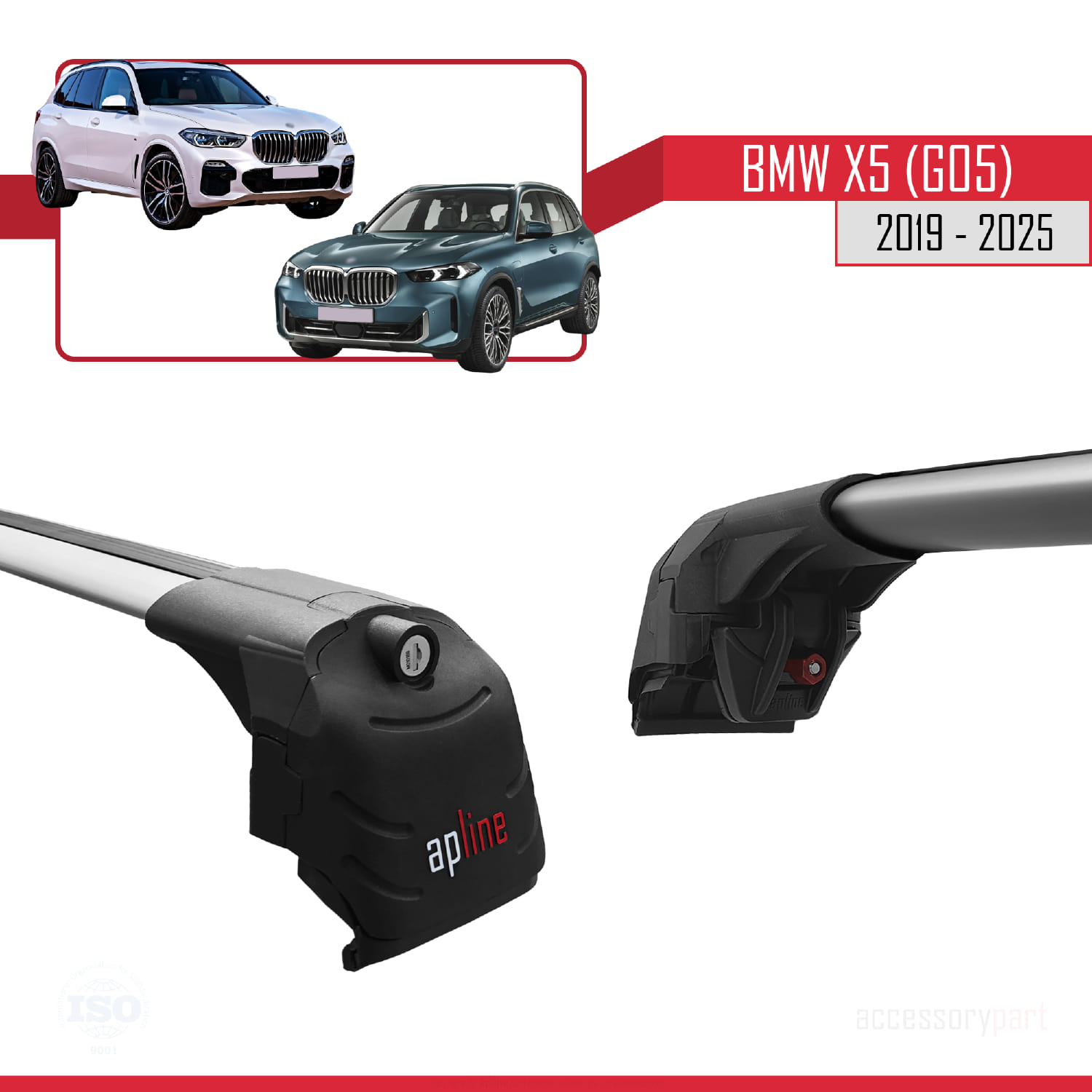 BMW X5 (G05) 2019 ve Sonrası ile Uyumlu ACE-2 Ara Atkı Tavan Barı Gri 2 Adet - Görsel 4