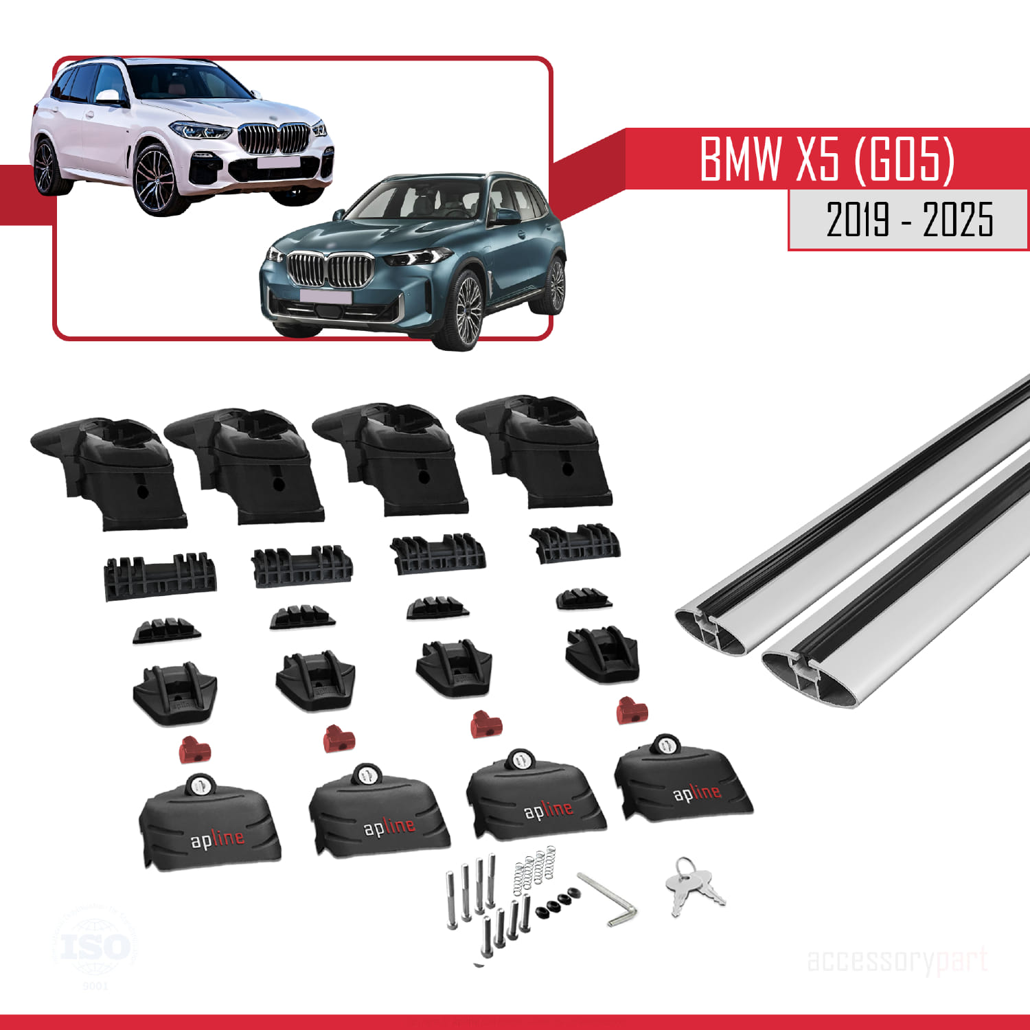 BMW X5 (G05) 2019 ve Sonrası ile Uyumlu ACE-2 Ara Atkı Tavan Barı Gri 2 Adet - Görsel 6