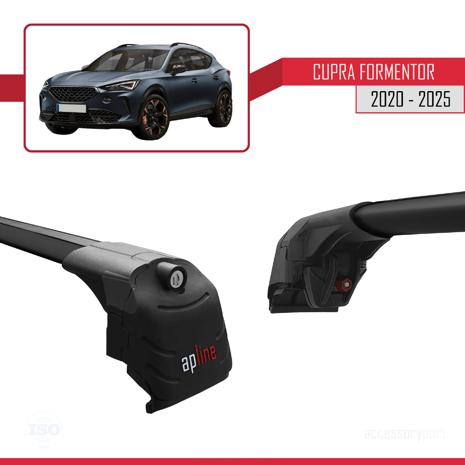 Cupra Formentor 2020 ve Sonrası ile Uyumlu ACE-2 Ara Atkı Tavan Barı Siyah 2 Adet - Görsel 3