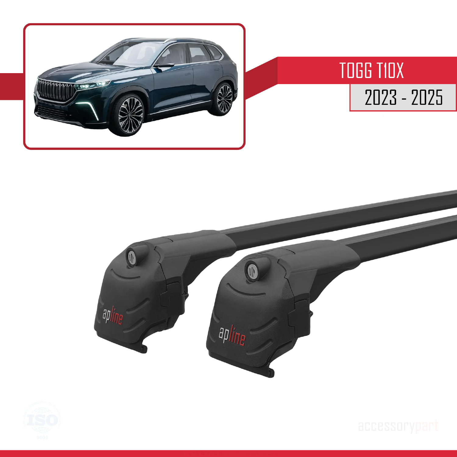 Togg T10X 2023 ve Sonrası ile Uyumlu ACE-2 Ara Atkı Tavan Barı Siyah 2 Adet - Görsel 10