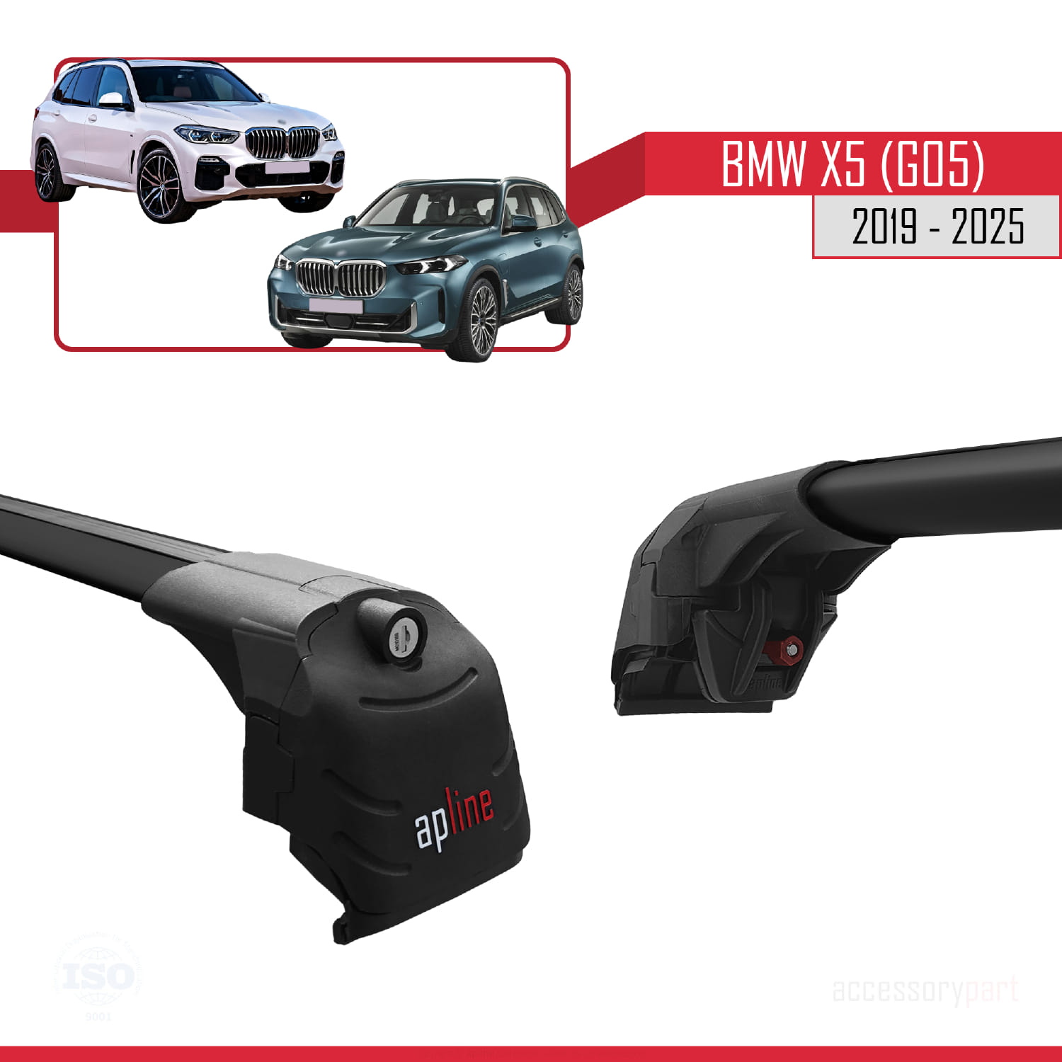 BMW X5 (G05) 2019 ve Sonrası ile Uyumlu ACE-2 Ara Atkı Tavan Barı Siyah 2 Adet - Görsel 4