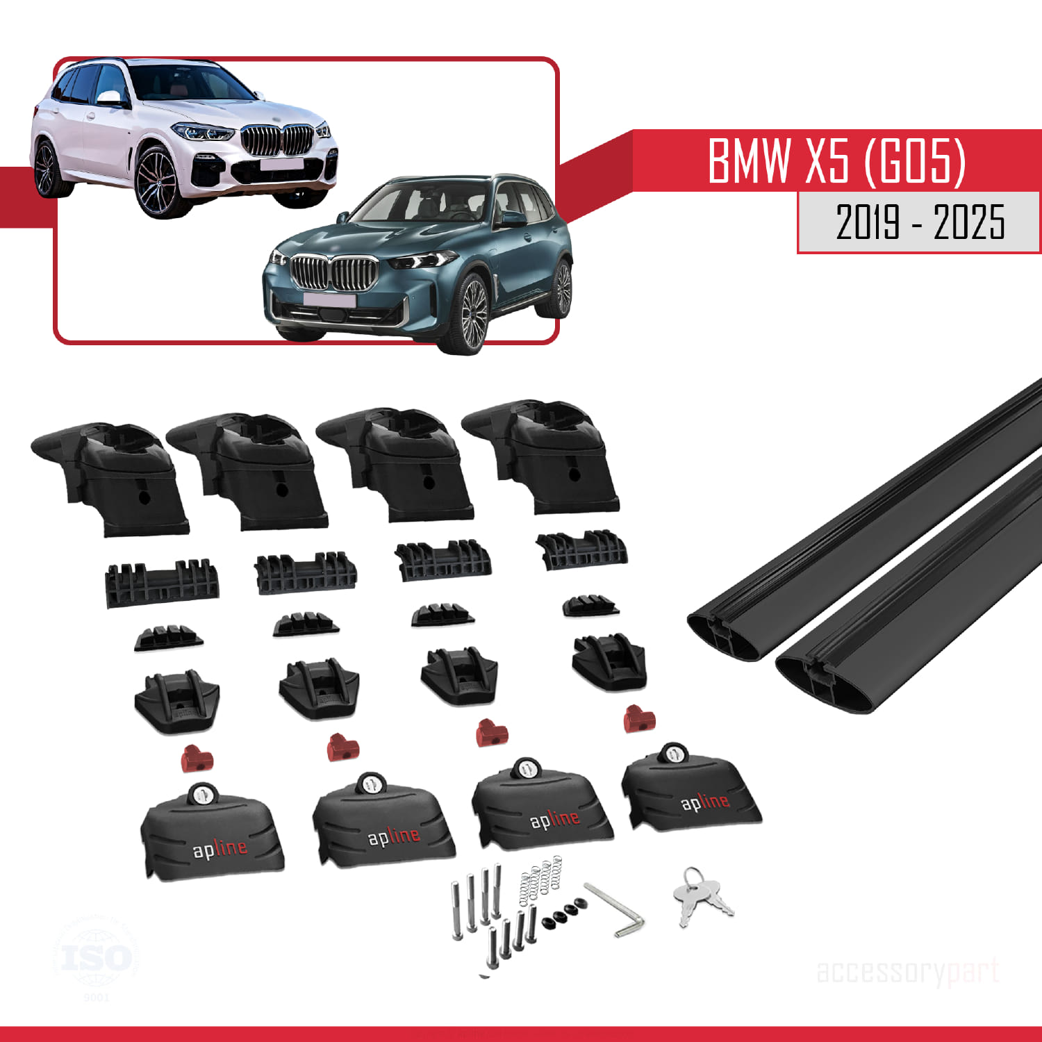 BMW X5 (G05) 2019 ve Sonrası ile Uyumlu ACE-2 Ara Atkı Tavan Barı Siyah 2 Adet - Görsel 6