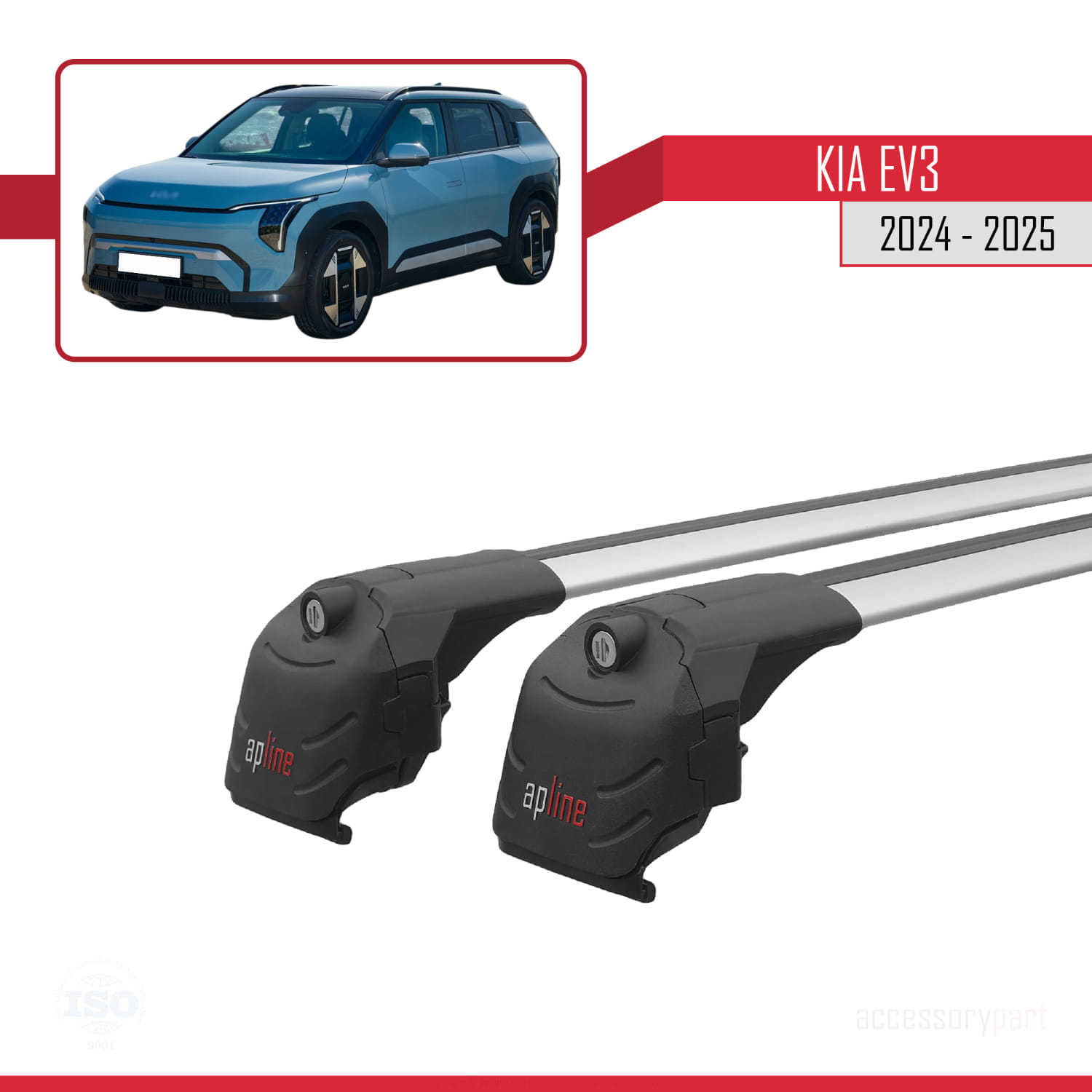 Kia EV3 2024-2025 Arası ile Uyumlu ACE-2 Ara Atkı Tavan Barı Gri 2 Adet - Görsel 9