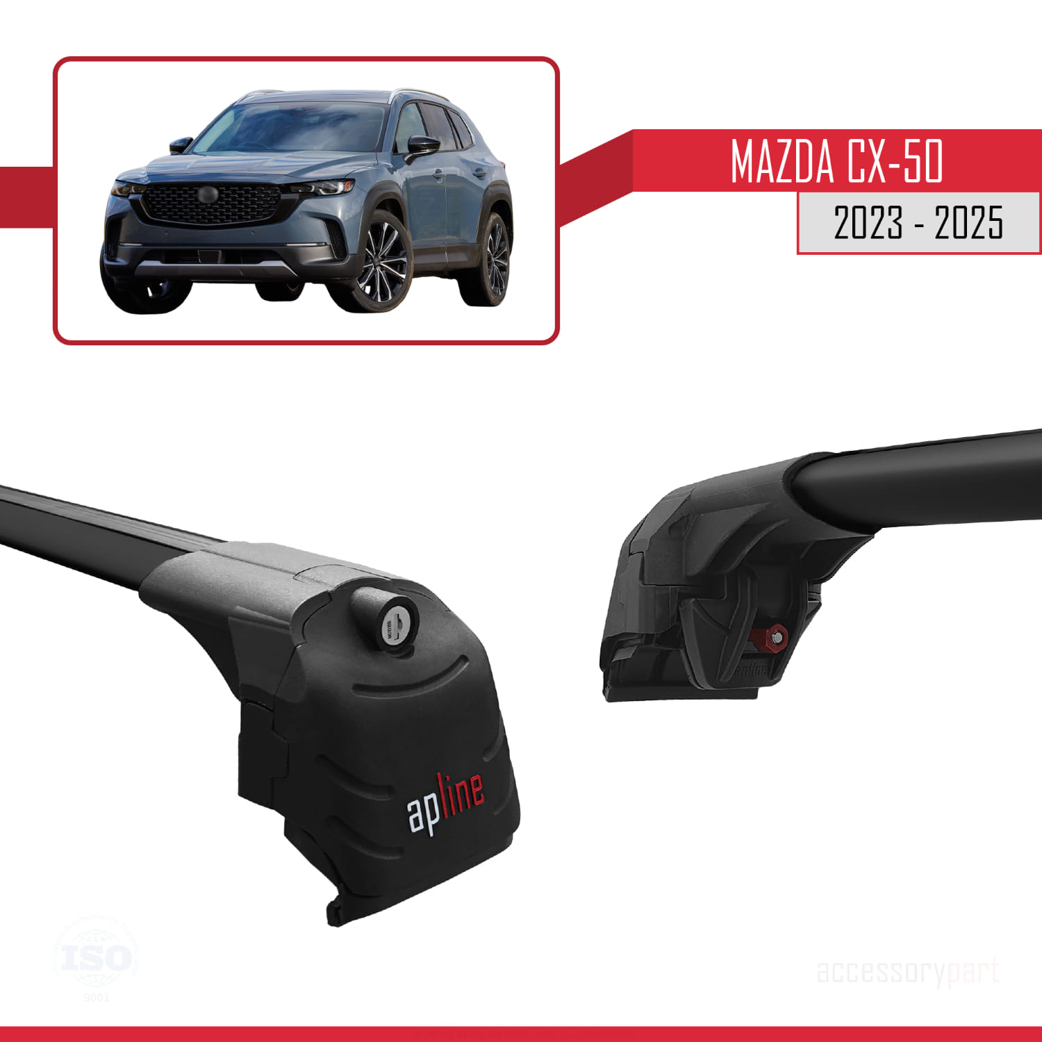 Mazda CX-50 2023-2025 Arası ile uyumlu Ara Atkı ACE-2 Ara Atkı Tavan Barı Siyah 2 Adet - Görsel 3