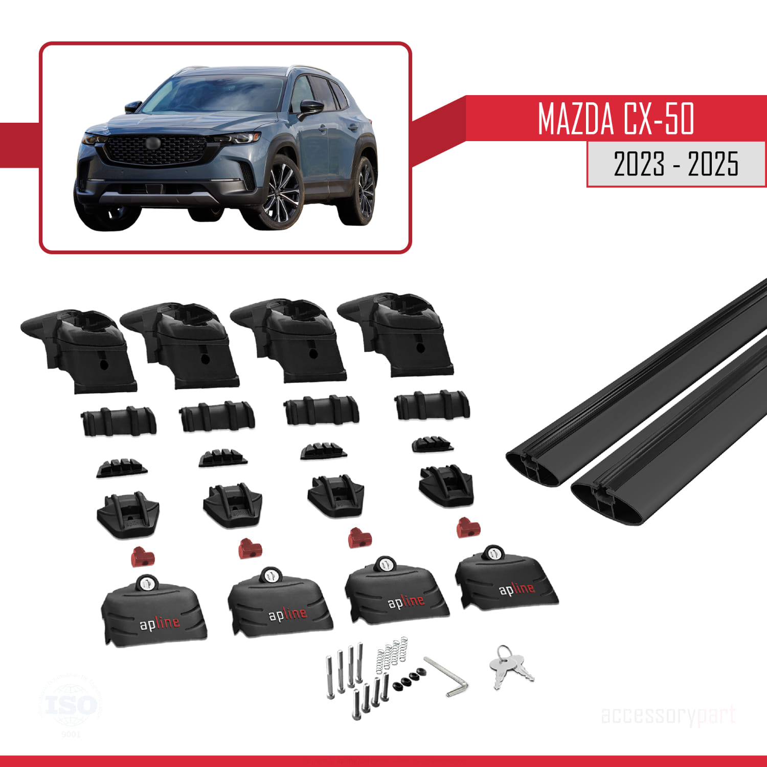 Mazda CX-50 2023-2025 Arası ile uyumlu Ara Atkı ACE-2 Ara Atkı Tavan Barı Siyah 2 Adet - Görsel 5