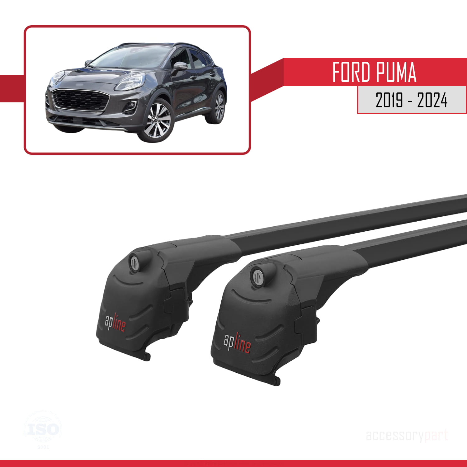 Ford Puma 2019-2024 Arası ile uyumlu Ara Atkı ACE-2 Ara Atkı Tavan Barı Siyah 2 Adet - Görsel 9