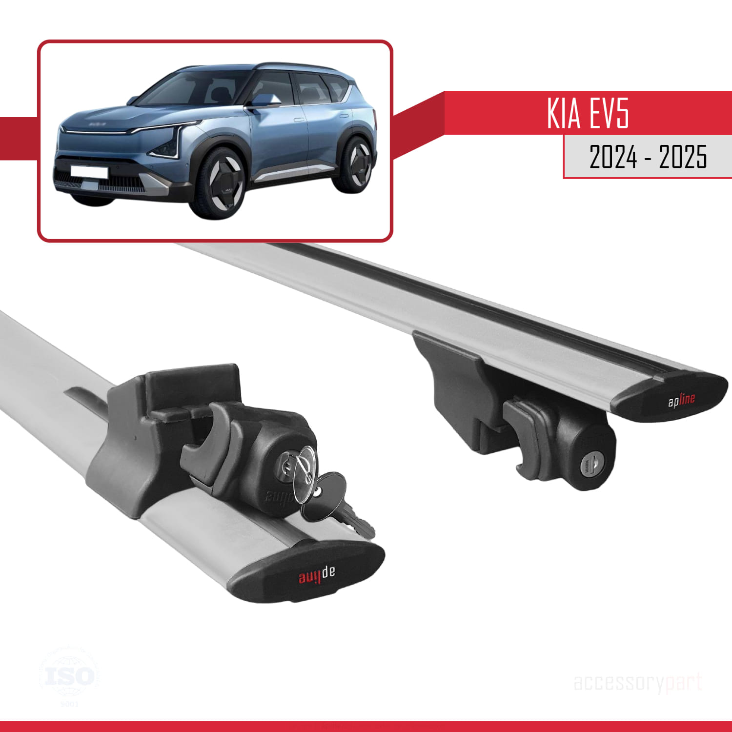 Kia EV5 2024-2025 Arası ile Uyumlu HOOK Model Ara Atkı Tavan Barı Gri 2 Adet - Görsel 5