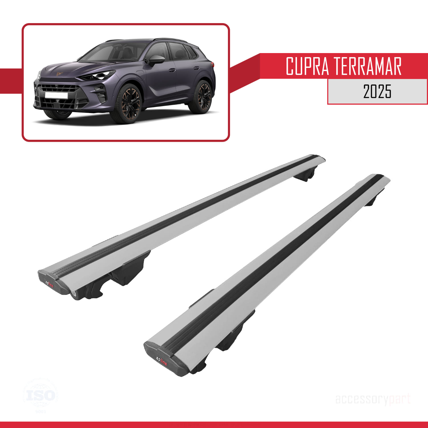 Cupra Terramar 2025-2025 Arası ile Uyumlu HOOK Model Ara Atkı Tavan Barı Gri 2 Adet - Görsel 4
