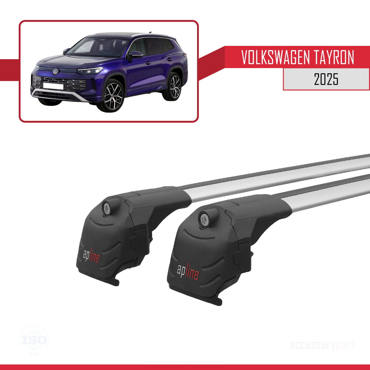Volkswagen Tayron 2025 ve Sonrası ile Uyumlu ACE-2 Ara Atkı Tavan Barı Gri 2 Adet - Görsel 9