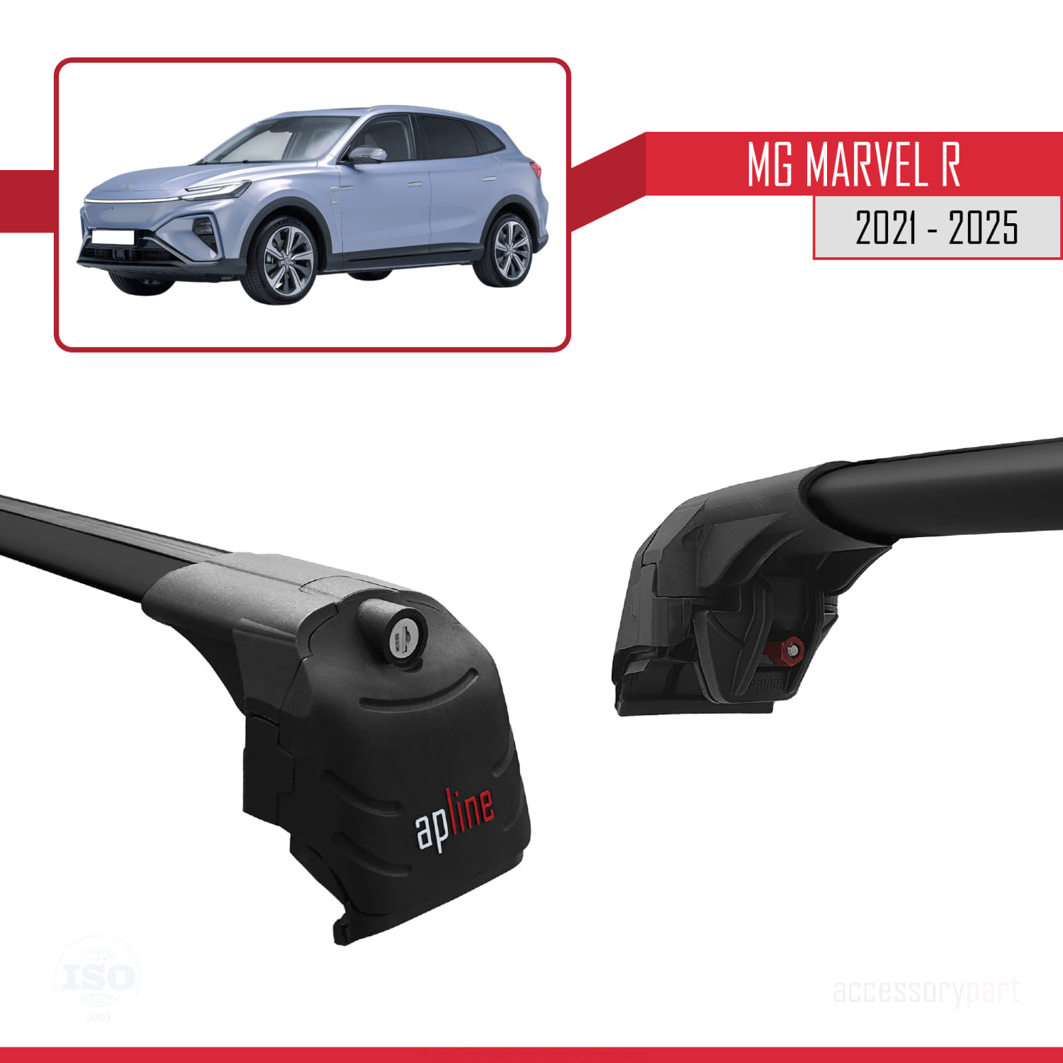 MG Marvel R 2021-2025 Arası ile Uyumlu ACE-2 Ara Atkı Tavan Barı Siyah 2 Adet - Görsel 3