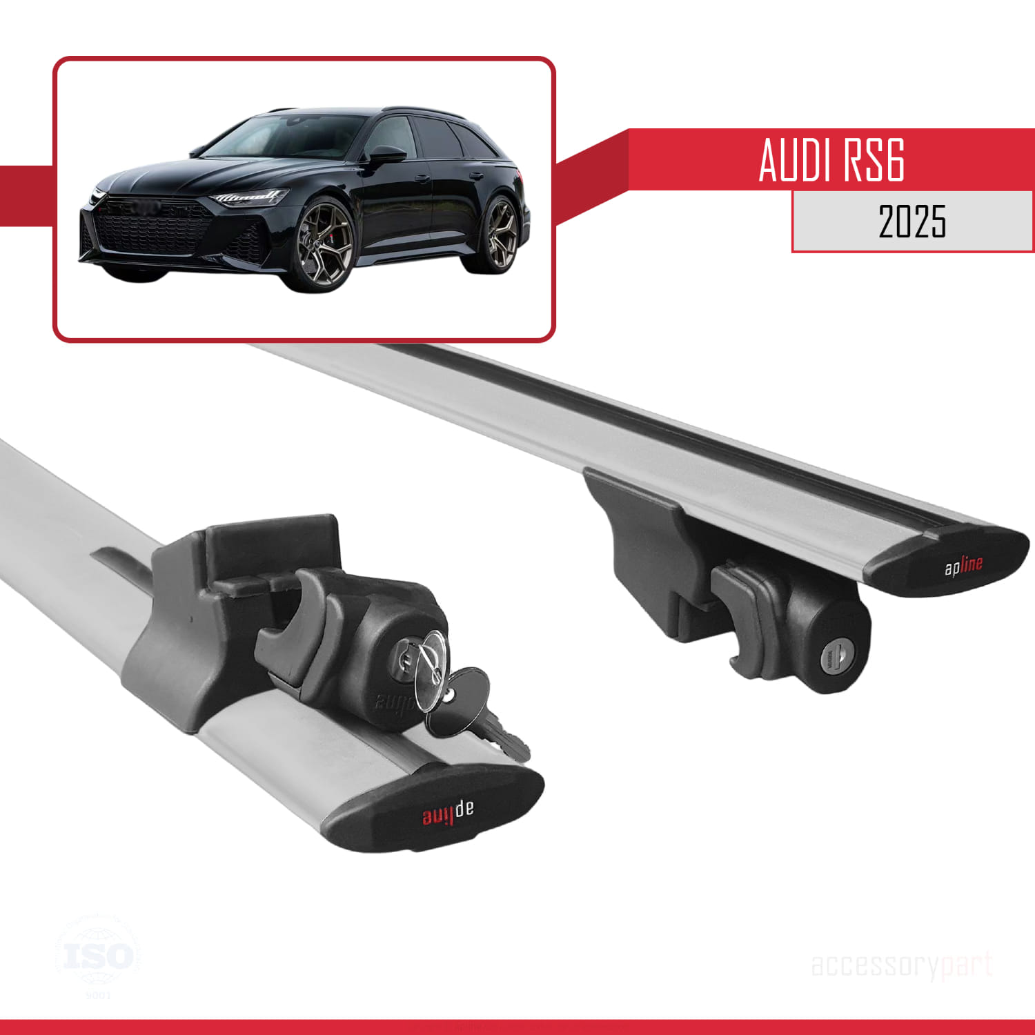 Audi RS6 2025 ve Sonrası ile Uyumlu HOOK Model Ara Atkı Tavan Barı Gri 2 Adet - Görsel 5