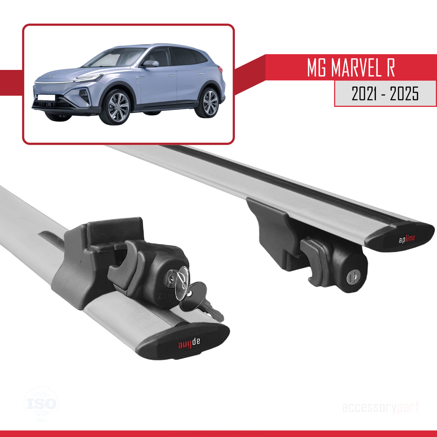 MG Marvel R 2021-2025 Arası ile Uyumlu HOOK Model Ara Atkı Tavan Barı Gri 2 Adet - Görsel 5