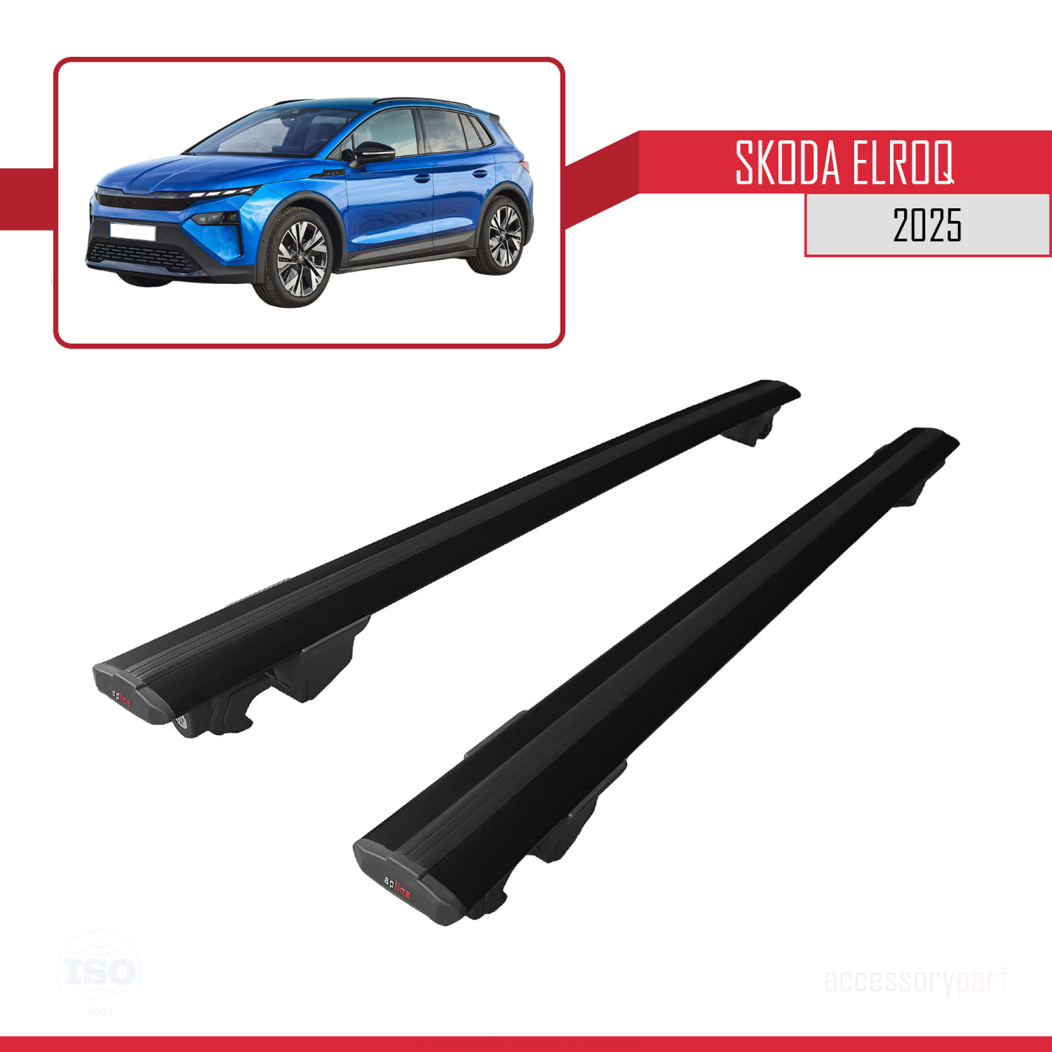Skoda Elroq 2025 ve Sonrası ile Uyumlu HOOK Model Ara Atkı Tavan Barı Siyah 2 Adet - Görsel 4