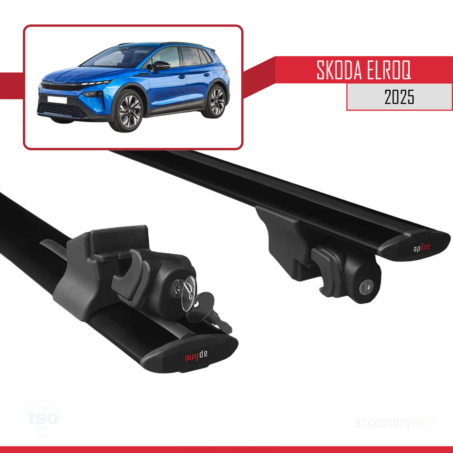 Skoda Elroq 2025 ve Sonrası ile Uyumlu HOOK Model Ara Atkı Tavan Barı Siyah 2 Adet - Görsel 5