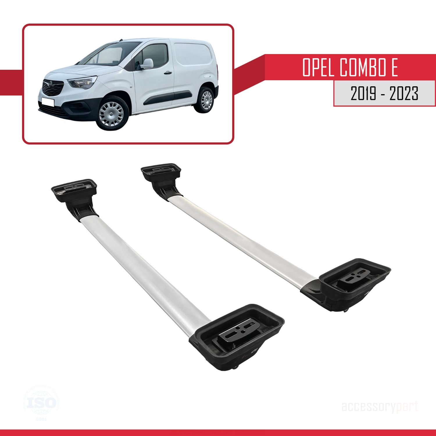 Opel Combo E 2019-2023 Arası ile Uyumlu ACE-3 Ara Atkı Tavan Barı Gri 2 Adet - Görsel 6