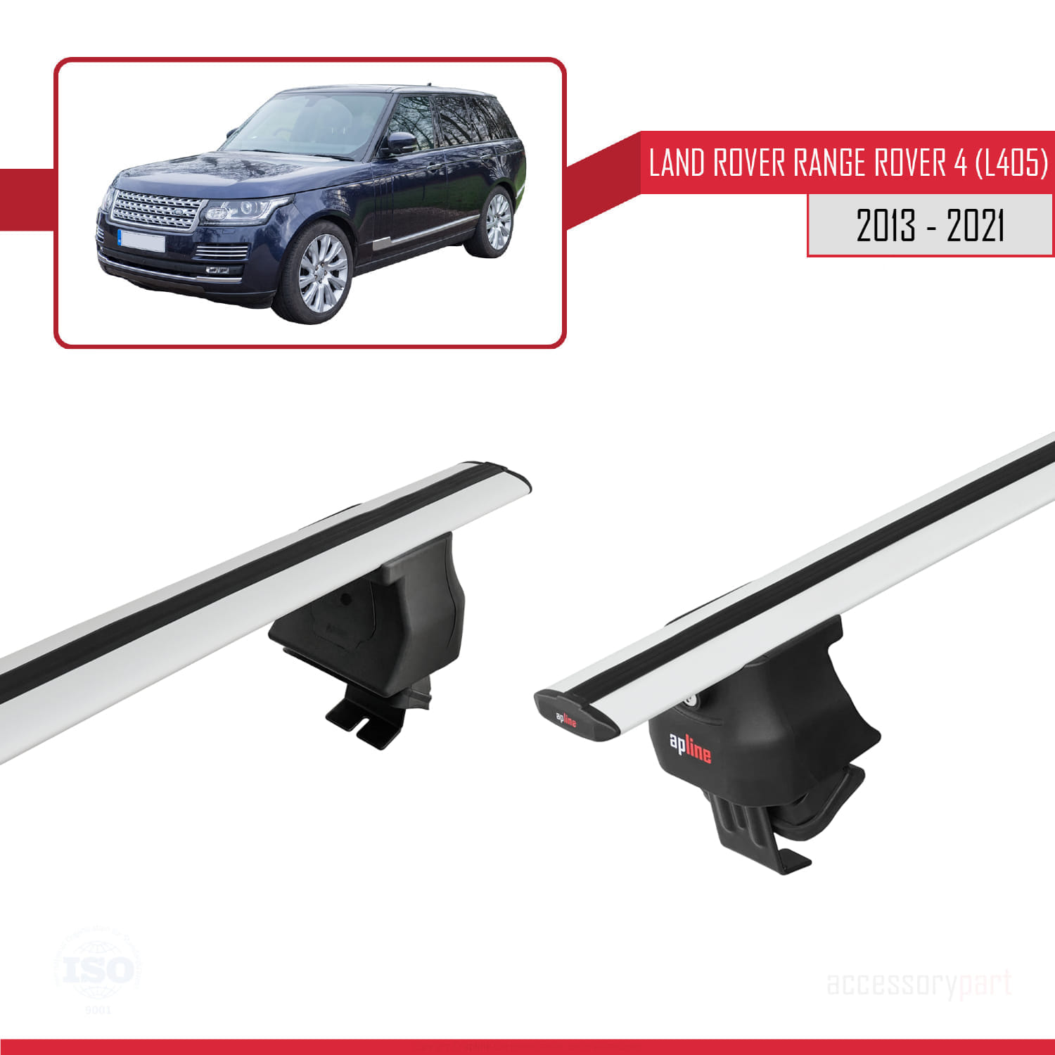 Land Rover Range Rover 4 (L405) 2013-2021 Arası ile Uyumlu ACE-4 Ara Atkı Tavan Barı Gri 2 Adet - Görsel 4