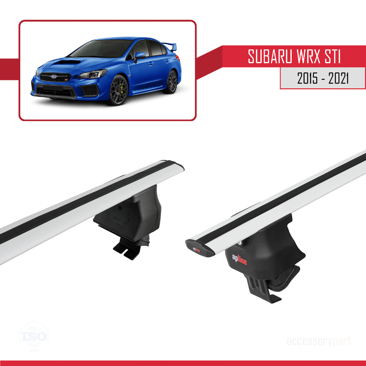 Subaru WRX STI (VA) 2015-2021 Arası ile Uyumlu ACE-4 Ara Atkı Tavan Barı Gri 2 Adet - Görsel 4