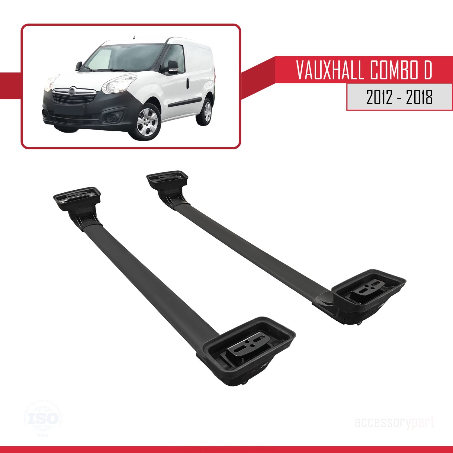 Vauxhall Combo D 2012-2018 Arası ile Uyumlu ACE-3 Ara Atkı Tavan Barı Siyah 2 Adet - Görsel 5