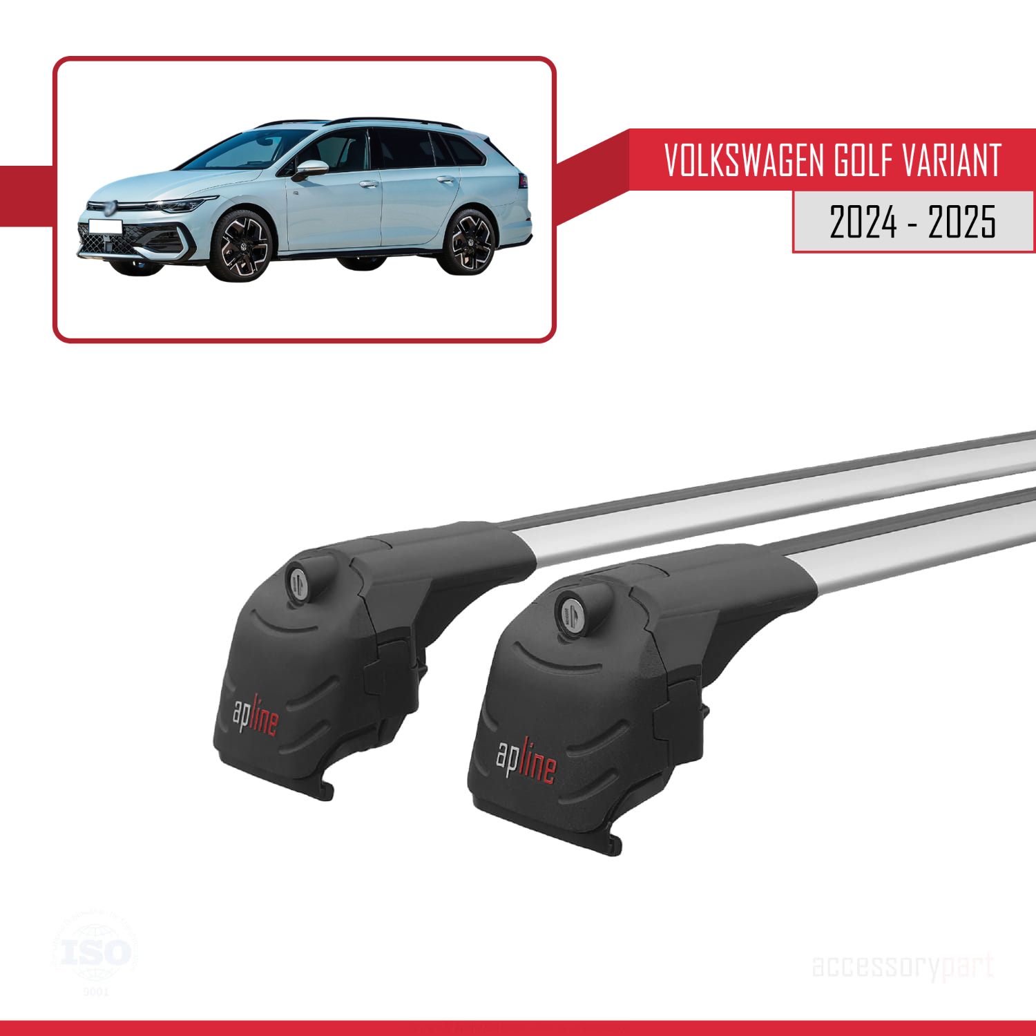 Volkswagen Golf Variant 2024-2025 Arası ile uyumlu ACE-2 Ara Atkı Tavan Barı Gri 2 Adet - Görsel 9