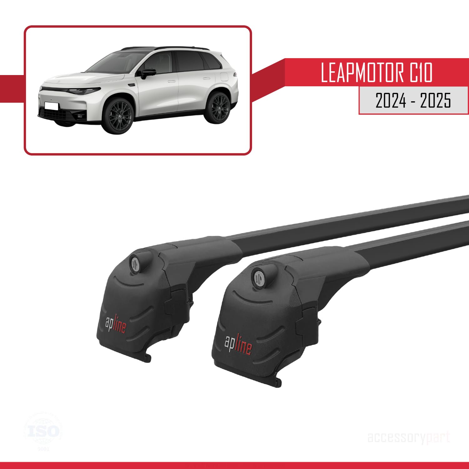 LEAPMOTOR C10 2024-2025 Arası ile uyumlu ACE-2 Ara Atkı Tavan Barı Siyah 2 Adet - Görsel 9