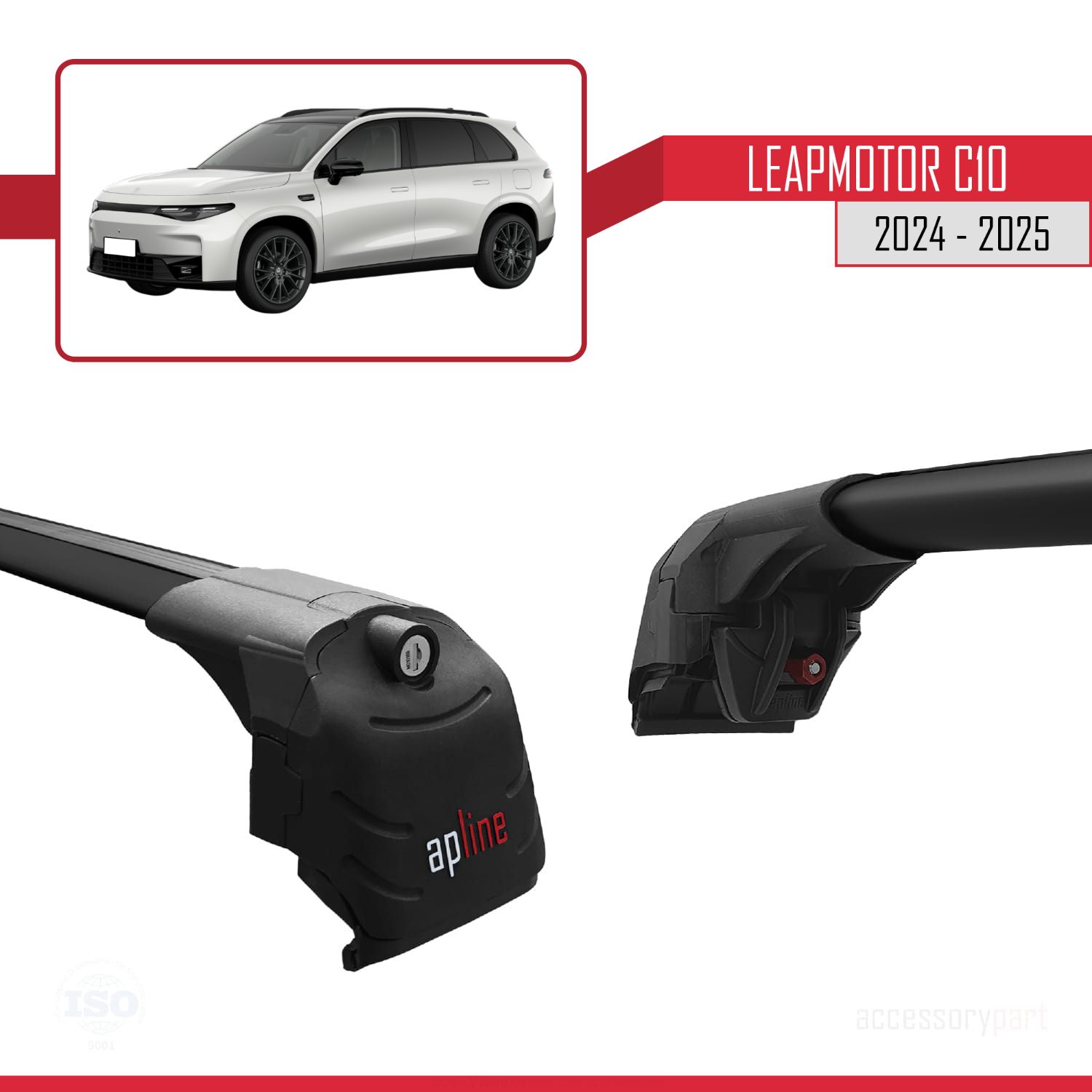 LEAPMOTOR C10 2024-2025 Arası ile uyumlu ACE-2 Ara Atkı Tavan Barı Siyah 2 Adet - Görsel 3