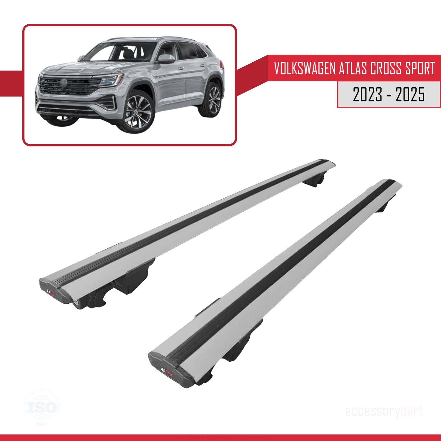 LEAPMOTOR C10 2024-2025 Arası ile Uyumlu HOOK Model Ara Atkı Tavan Barı Gri 2 Adet - Görsel 4