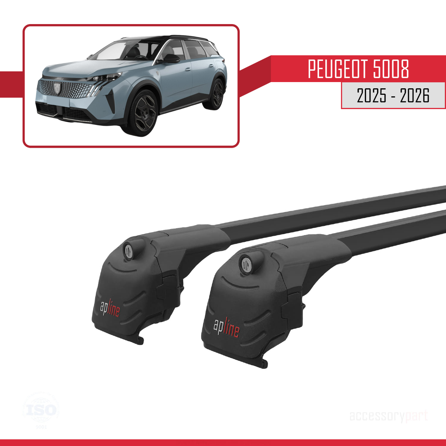Peugeot 5008 2025-2026 Arası ile uyumlu ACE-2 Ara Atkı Tavan Barı Siyah 2 Adet - Görsel 9
