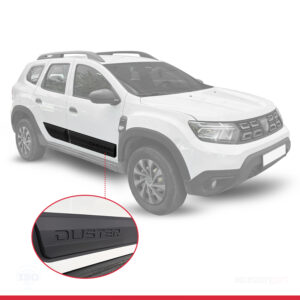 Dacia Duster 2 (HM) 2018-2024 Arası ile Uyumlu Kapı Dodik Seti 4 Parça Siyah